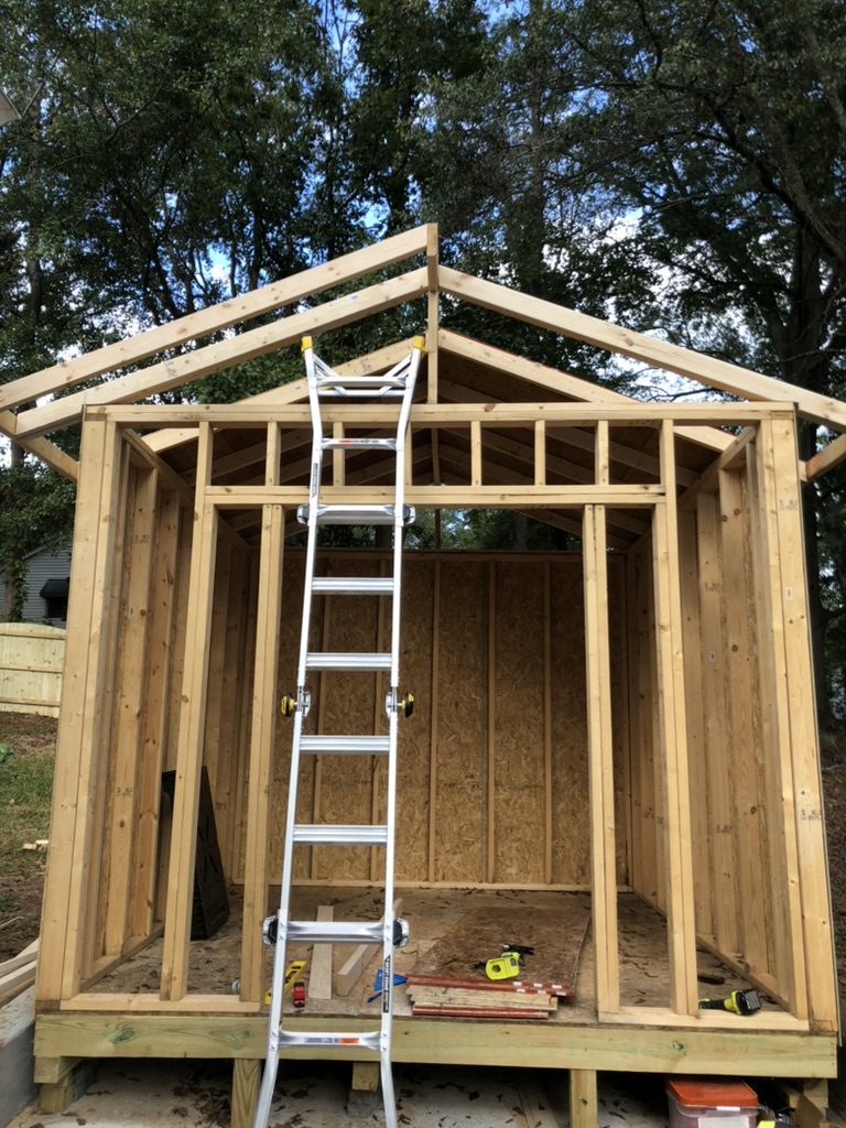 Modern custom sheds Greenville SC - Interior Framing
